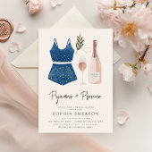 Invitation Fête des mariées moderne de PJ et de Prosecco