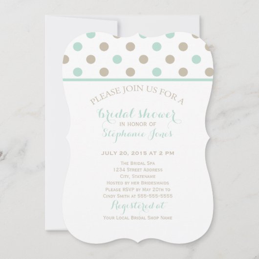 INVITATION FÊTE DES MARIÉES MODERNE DE POINTS ET DE STRIPES B (Dos)