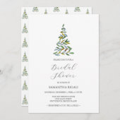 Invitation Fête des mariées moderne des arbres de Noël (Devant / Derrière)