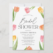 Invitation Fête des mariées moderne des tulipes de printemps (Devant)