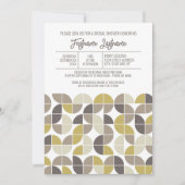 Invitation Fête des mariées moderne du milieu du siècle Gold (Devant)