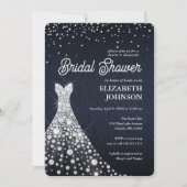 Invitation Fête des mariées moderne élégante de Denim et diam (Devant)