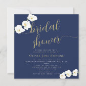 Invitation Fête des mariées moderne élégante White Orchid Nav (Devant)