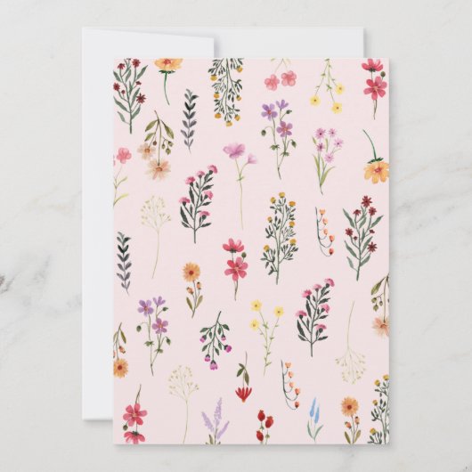 Invitation Fête des mariées moderne en arc rose Fleur sauvage (Dos)