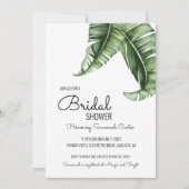 Invitation Fête des mariées moderne en feuille de bananier du (Devant)