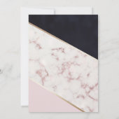 Invitation Fête des mariées moderne en marbre chic (Dos)