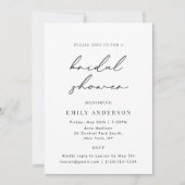 Invitation Fête des mariées moderne en noir et blanc (Devant)