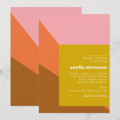 Invitation Fête des mariées moderne en terre cuite rose (Devant / Derrière)