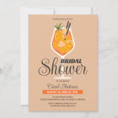 Invitation Fête des mariées moderne Flat Orange Aperol Spritz (Devant)