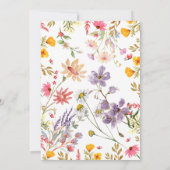 Invitation Fête des mariées moderne Fleur sauvage du printemp (Dos)