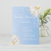 Invitation Fête des mariées moderne Floral Bleu Bleu Bleu Mar (Debout devant)