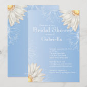 Invitation Fête des mariées moderne Floral Bleu Bleu Bleu Mar (Devant / Derrière)