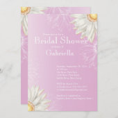 Invitation Fête des mariées moderne Floral Rose Daisy (Devant / Derrière)