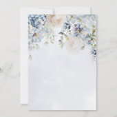 Invitation Fête des mariées moderne Florale Bleu & Blanc (Dos)