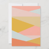 Invitation Fête des mariées moderne Géométrique Peach Pastel (Dos)