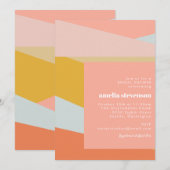 Invitation Fête des mariées moderne Géométrique Peach Pastel (Devant / Derrière)
