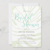 Invitation Fête des mariées moderne Gras Mint Green Tropical (Devant)