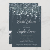 Invitation Fête des mariées moderne gris et blanc (Devant / Derrière)