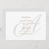 Invitation Fête des mariées moderne initiale de script simple (Devant / Derrière)