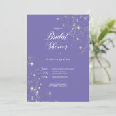 Invitation Fête des mariées moderne Lavender White Glam Diamo (Debout devant)