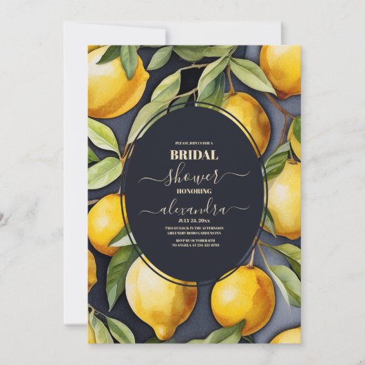 Invitation Fête des mariées moderne Lemon Garden (Devant)