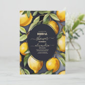 Invitation Fête des mariées moderne Lemon Garden (Debout devant)