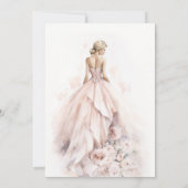 Invitation Fête des mariées moderne Mariage aquarelle (Dos)