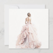 Invitation Fête des mariées moderne Mariage aquarelle (Dos)