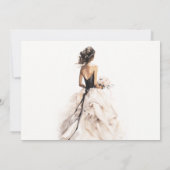 Invitation Fête des mariées moderne Mariage aquarelle (Dos)