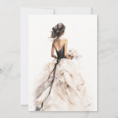 Invitation Fête des mariées moderne Mariage aquarelle (Dos)