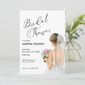 Invitation Fête des mariées moderne minimaliste (Debout devant)