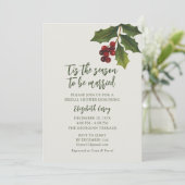 Invitation Fête des mariées moderne Mistletoe | Christmas Hol (Debout devant)