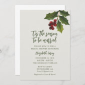 Invitation Fête des mariées moderne Mistletoe | Christmas Hol (Devant / Derrière)
