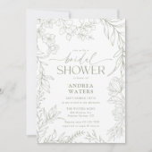 Invitation Fête des mariées moderne moderne élégant floral cl (Devant)