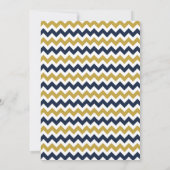 Invitation Fête des mariées moderne Navy & Gold Chevron (Dos)
