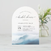 Invitation Fête des mariées moderne Ocean Beach (Debout devant)