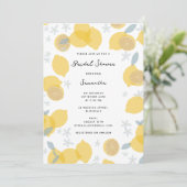 Invitation Fête des mariées moderne Pastel Citrus Lemons (Debout devant)