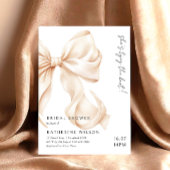 Invitation Fête des mariées moderne Peach Tan Bow