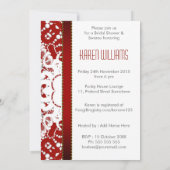 Invitation Fête des mariées moderne Red White Batik (Dos)