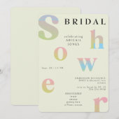 Invitation Fête des mariées moderne rétrograde (Devant / Derrière)