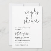 Invitation Fête des mariées moderne Script Couple (Devant)