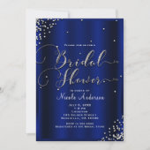 Invitation Fête des mariées moderne Silver brillant Glam Conf (Devant)