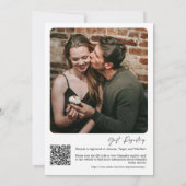 Invitation Fête des mariées moderne simple et élégante QR Cod (Dos)