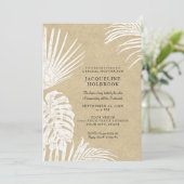 Invitation Fête des mariées moderne Simple Kraft Tropical Bea (Debout devant)