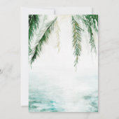 Invitation Fête des mariées moderne Tropical Eau & Palms (Dos)