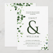 Invitation Fête des mariées moderne Tropical Feuille Couple (Devant / Derrière)