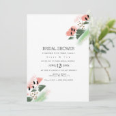 Invitation Fête des mariées moderne Watermelon Abstraite Arts (Debout devant)