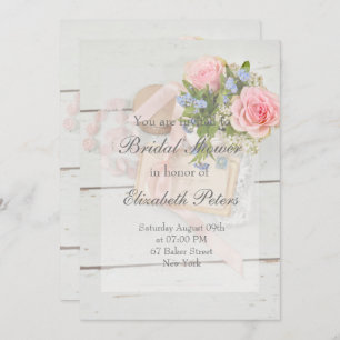 Invitation Fête des mariées modifiable de fleur vintage roman