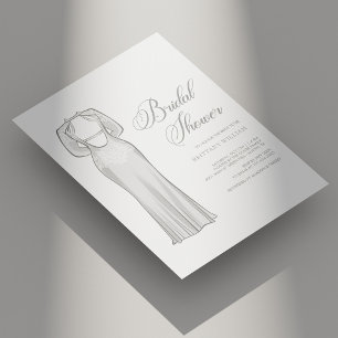 Invitation Fête des mariées monochrome unique personnalisée
