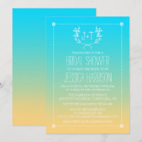 Fête des mariées Monogram Wreath Beach Ombre